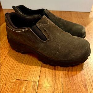 Coleman Women’s Slip-On Suede Clog - Dark Olive Brown Shoe